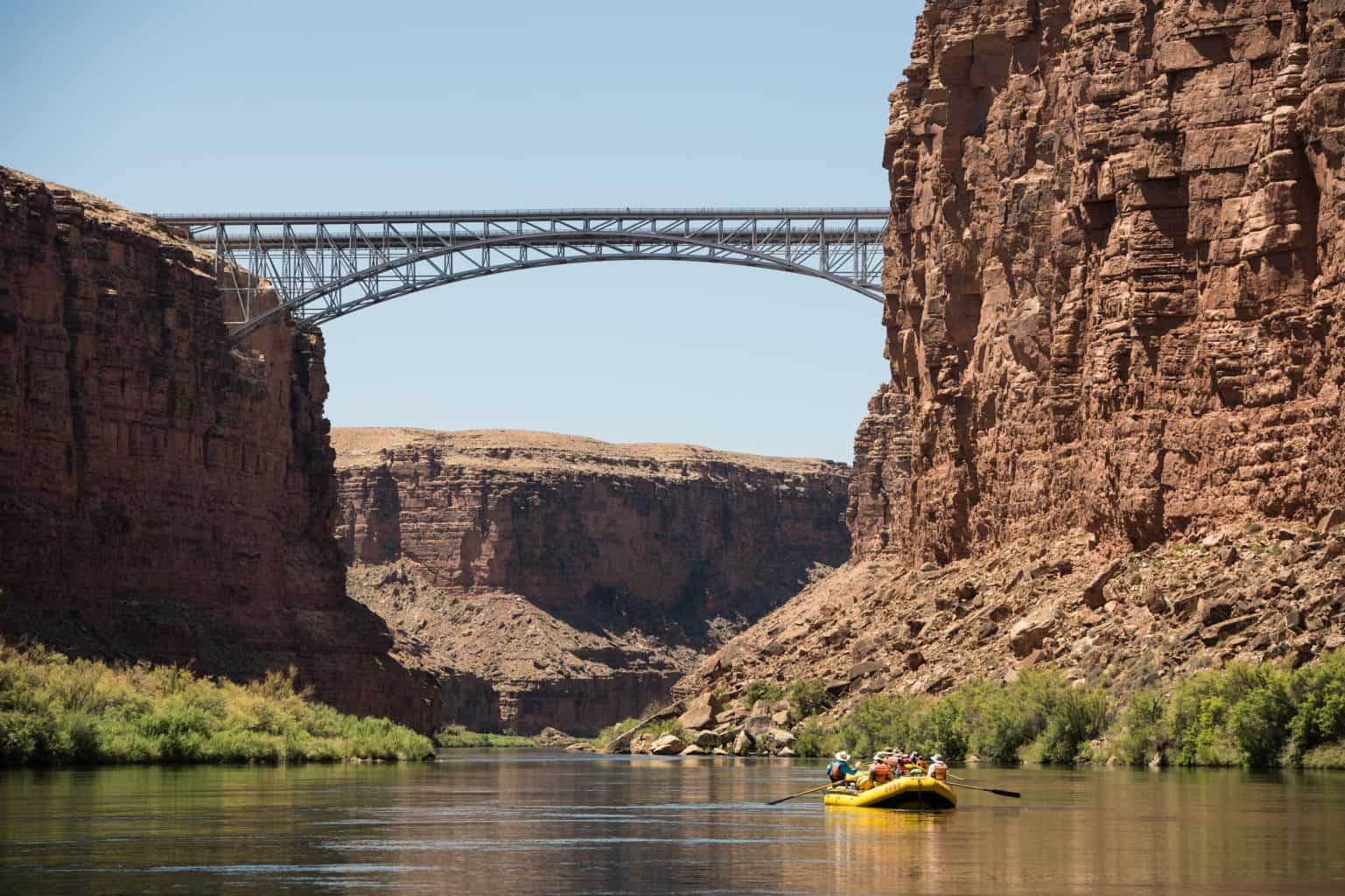 Navajo Bridge crossing over Grand Canyon