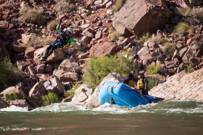 Grand Canyon helicopter rescue at Hance Rapid