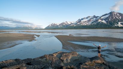 The vast landscape surrounding the Tatshenshini River in the Yukon