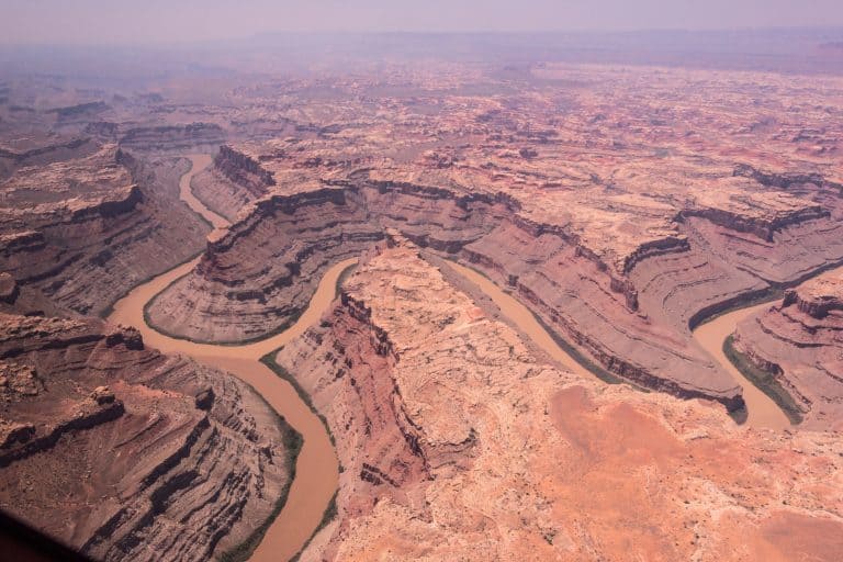 The confluence of the Green and Colorado Rivers.